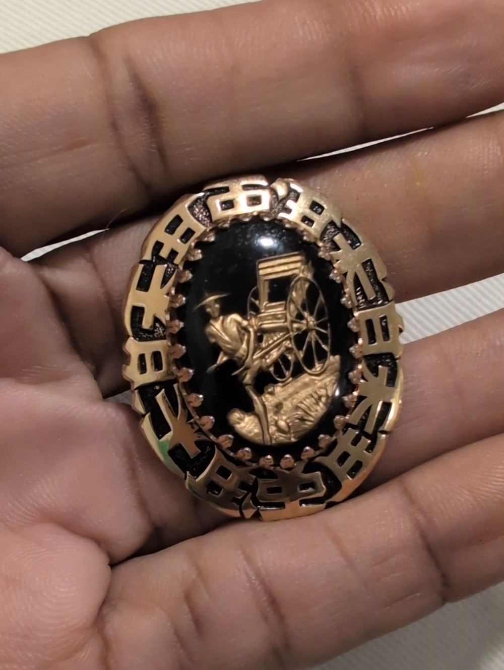 Rickshaw And Driver Brooch